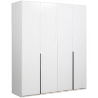Leen Bakker - Kledingkast Milaan 4-deurs- 208x180x58 Cm - Spaanplaat - Wit