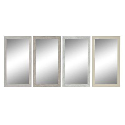 Wandspiegel DKD Home Decor Wit Beige Donker grijs 36 x 2 x 66 cm (4 Stuks)