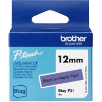 Brother BTAG-F31 labelprinter-tape Zwart op paars Brother BTAG-F31 labelprinter-tape Zwart op paars