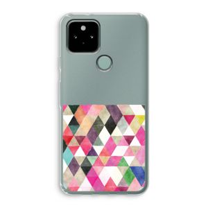 Gekleurde driehoekjes: Google Pixel 5 Transparant Hoesje