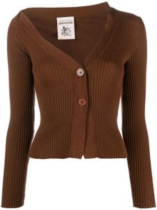 Semicouture cardigan nervuré à design asymétrique - Marron