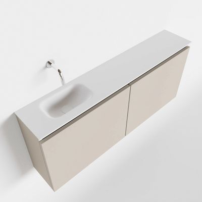 Toiletmeubel Mondiaz Ture | 120 cm | Meubelkleur Linen | Eden wastafel Talc Links | Zonder kraangat