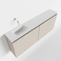 Toiletmeubel Mondiaz Ture | 120 cm | Meubelkleur Linen | Eden wastafel Talc Links | Zonder kraangat