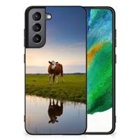 Samsung Galaxy S21FE Dierenprint Telefoonhoesje Koe Samsung Galaxy S21FE Dierenprint Telefoonhoesje Koe