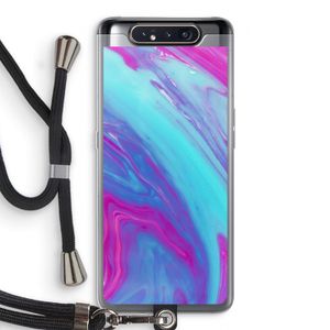 Zweverige regenboog: Samsung Galaxy A80 Transparant Hoesje met koord