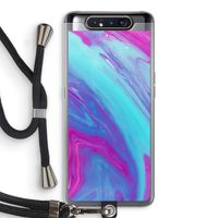 Zweverige regenboog: Samsung Galaxy A80 Transparant Hoesje met koord