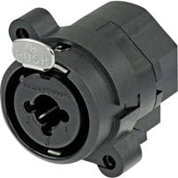 Neutrik NCJ6FI-S XLR-connector Flensbus, contacten recht Aantal polen: 3 Zwart 1 stuk(s) - thumbnail