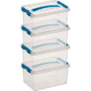 5x Opberg boxen/opbergdozen 6 liter 30 x 20 x 14 cm kunststof