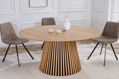 Ronde eettafel VALHALLA WOOD 120 cm naturel eiken kolomvoet - 43428