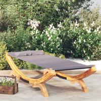 Loungebed 100x188,5x44 cm massief gebogen hout antracietkleurig - thumbnail