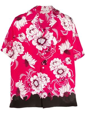 Valentino Garavani chemise fleurie à manches courtes - Rose