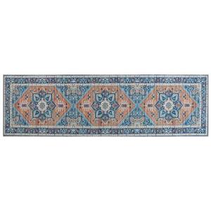 Beliani-RITAPURAM-Laagpolig vloerkleed-Blauw-60 x 200 cm-Polyester