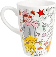 Blond Amsterdam xl beker aardewerk dog lover 10x14cm multi