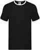 Fruit Of The Loom F159 Ringer Tee - Black/White - L - thumbnail