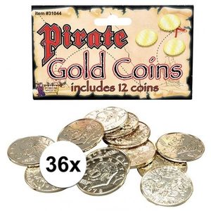 Gouden piraten munten 36 stuks   -