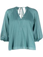 Paul Smith blouse en coton à col v - Vert - thumbnail