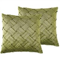 Beliani-NARCISSUS -Sierkussen set van 2-Groen-43 x 43 cm-Fluweel