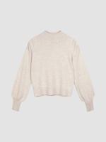 Korte cashmere trui met pofmouwen