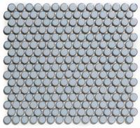 The Mosaic Factory Venice Pennyround Mozaiek Tegel Rond - Blauw Grijs met rand Porselein Geglazuurd 315x294 mm