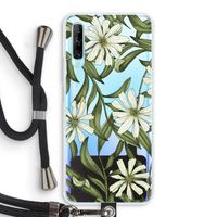 Wit bloemenpatroon: Huawei P Smart Pro Transparant Hoesje met koord
