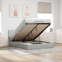 Ottoman bed met matras 140x200cm fluweel lichtgrijs