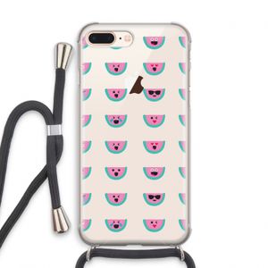 Smiley watermeloenprint: iPhone 7 PLUS Transparant Hoesje met koord