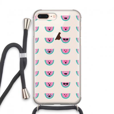 Smiley watermeloenprint: iPhone 7 PLUS Transparant Hoesje met koord