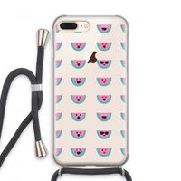 Smiley watermeloenprint: iPhone 7 PLUS Transparant Hoesje met koord