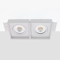 Bella Ondiepe LED inbouw 40mm trimless spot kantelbaar 5Watt vierkant dubbel WIT IP65 dimbaar - interne driver