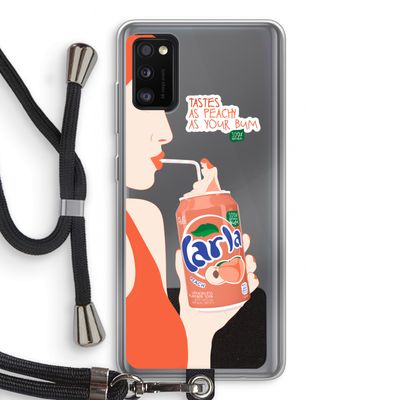 Peach please!: Samsung Galaxy A41 Transparant Hoesje met koord