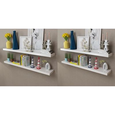 Wandplanken 4 st 120 cm wit