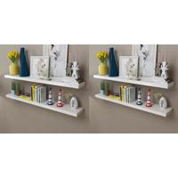 Wandplanken 4 st 120 cm wit