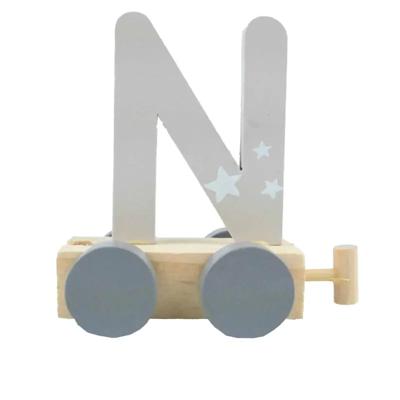 JeP kids houten treinletter N-zilver