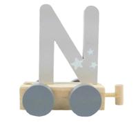 JeP kids houten treinletter N-zilver