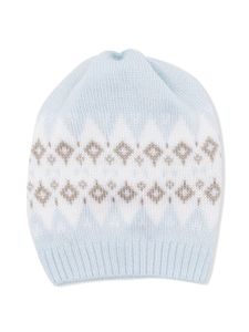 Little Bear bonnet en maille intarsia - Bleu