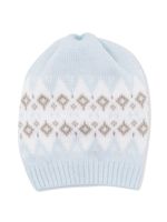 Little Bear bonnet en maille intarsia - Bleu