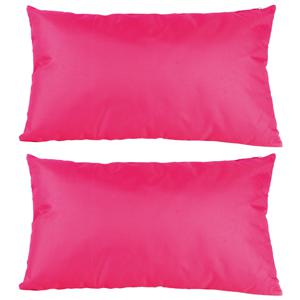 6x Bank/sier kussens voor binnen en buiten in de kleur fuchsia roze 30 x 50 cm