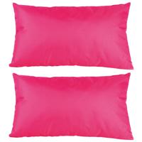 6x Bank/sier kussens voor binnen en buiten in de kleur fuchsia roze 30 x 50 cm