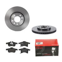 Remmenset, remschijf BREMBO, Remschijftype: Binnen geventileerd, Inbouwplaats: Vooras, u.a. für Vauxhall, Opel, Chevrolet