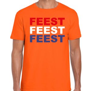 Feest t-shirt oranje voor heren - Koningsdag / EK/WK shirts