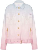 Balmain x Evian veste en jean à effet dégradé - Rose