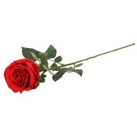 Kunstbloem roos Nova - rood - 75 cm - kunststof steel - decoratie bloemen   -