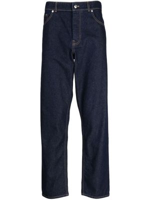Maison Kitsuné jean en coton à coupe droite - Bleu