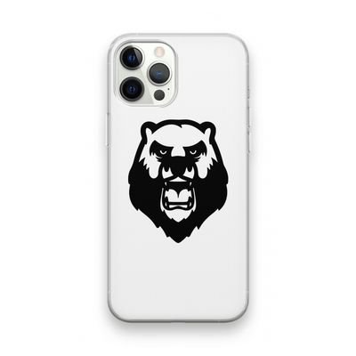 Angry Bear (white): iPhone 12 Pro Transparant Hoesje