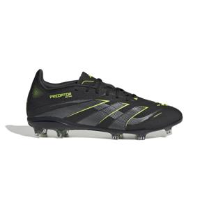 adidas Predator Elite Gras Voetbalschoenen (FG) Kids Zwart Donkergrijs Neongeel