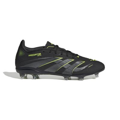 adidas Predator Elite Gras Voetbalschoenen (FG) Kids Zwart Donkergrijs Neongeel