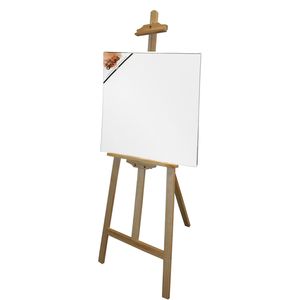 Benson houten schildersezel 140 cm met canvas doek 50 x 50 cm