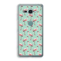 Flamingoprint groen: Sony Xperia XZ2 Compact Transparant Hoesje