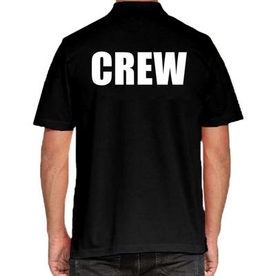Crew opdruk poloshirt - zwart - voor heren - voor het personeel