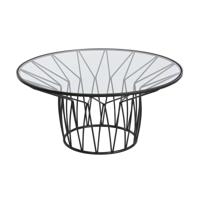 Hoofdtafel Home ESPRIT Metaal Kristal 85 x 85 x 39 cm